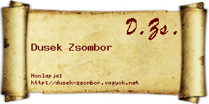 Dusek Zsombor névjegykártya