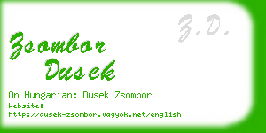 zsombor dusek business card